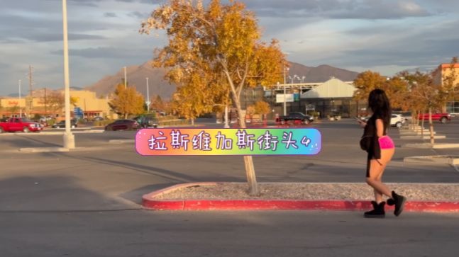 捷克街头-空气刘海粉色卷发的美腿肉丝风俗娘